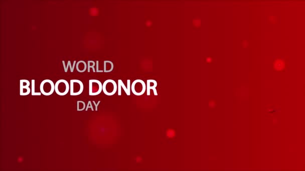 Den Dárců Krve Světový Tok Krvinek Video Ilustrace — Stock video