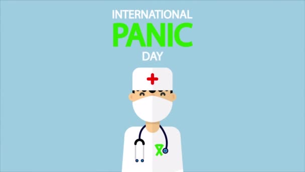 Panika Dzień Międzynarodowy Lekarz Sztuka Wideo Ilustracja — Wideo stockowe