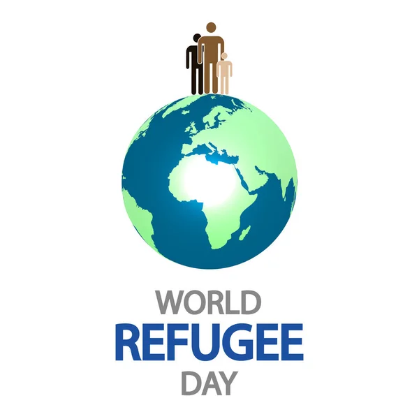 Всемирный День Беженцев Люди Планете Векторная Иллюстрация Искусства — стоковый вектор