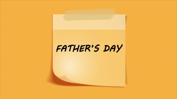 Fathers Day Sticker Note Art Video Illustration — Stock Video