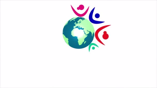 Humanistischer Tag Welt Menschen Planet Kunst Video Illustration — Stockvideo