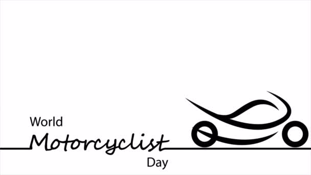 Motorkář Day Lineární Art Video Ilustrace — Stock video