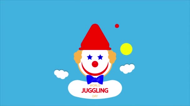 Джаггінг День Світовий Клоун Ілюстрація Художнього Відео — стокове відео