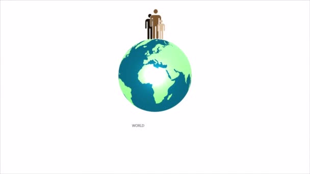 Dia Refugiado Pessoas Mundo Planeta Ilustração Vídeo Arte — Vídeo de Stock