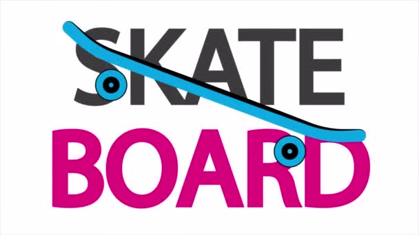 Skateboarding Day Tipografia Internazionale Illustrazione Video Arte — Video Stock