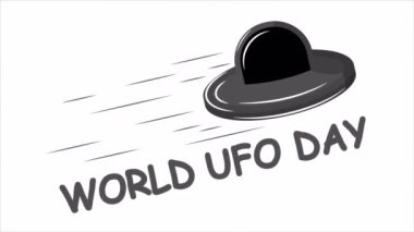 Ufo gün dünya hızı, sanat videosu illüstrasyonu.