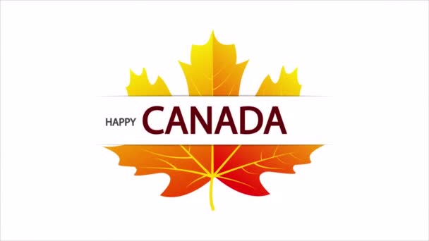 Kanada Day Happy Maple Leaf Typography Art Video Illustration — Stok Video