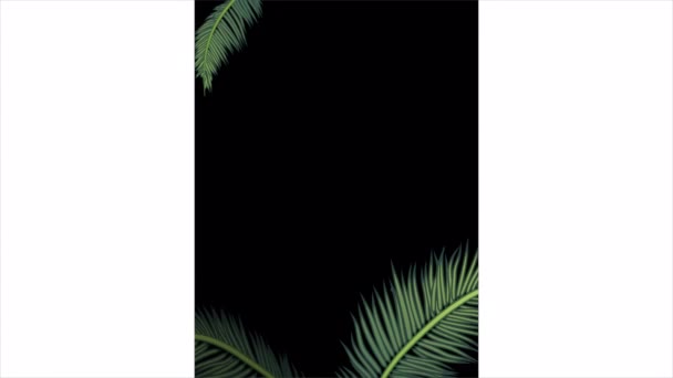 热带国际日热带设计与绿色棕榈枝 艺术视频插图 — 图库视频影像