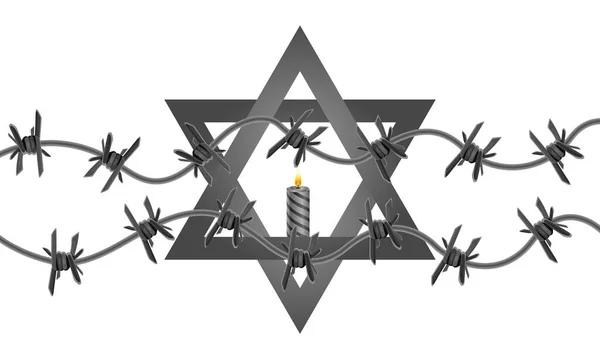 День Памяти Еврейского Геноцида Время Второй Мировой Войны Векторная Иллюстрация — стоковый вектор