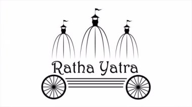 Odisha 'daki Lord Jagannath festivalinden Ratha Yatra, sanat videosu illüstrasyonu.