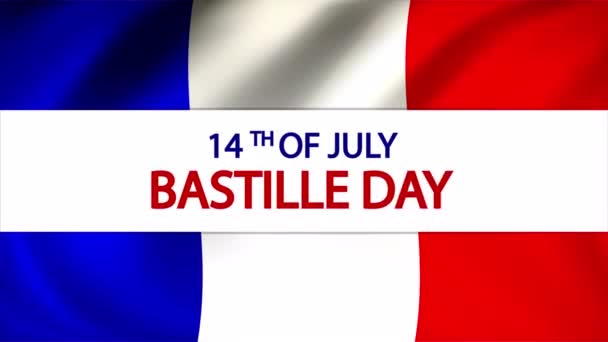 Bastiljen Dag Frankrike Flagga Konst Video Illustration — Stockvideo