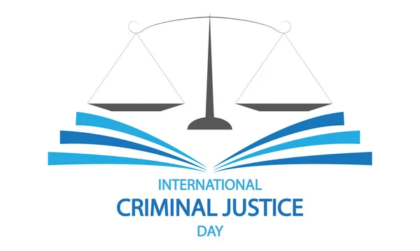 Международный День Уголовного Правосудия Иллюстрация Векторного Искусства — стоковый вектор