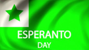 Esperanto Günü bayrağı, sanat videosu illüstrasyonu.