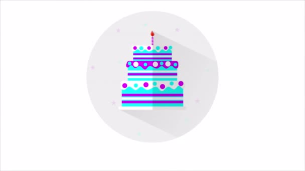 Cake Day International Flat Design Art Video Illustration — Stock Video