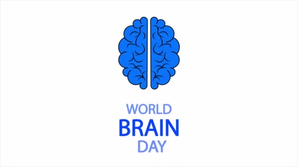 Giornata Del Cervello Banner Mondiale Illustrazione Video Arte — Video Stock