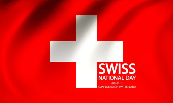 Suíça Dia Nacional Confederação Bandeira Ilustração Arte Vetorial — Vetor de Stock