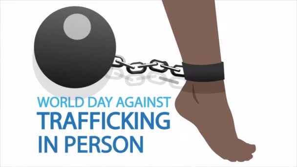 Emberkereskedelem Elleni Küzdelem Női Láb Művészeti Videó Illusztráció — Stock videók