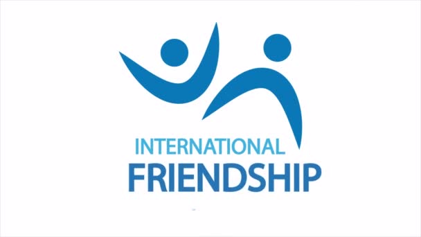 Vänskapsdag Internationella Hälsningar Konst Video Illustration — Stockvideo
