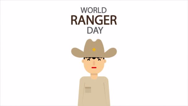 Journée Des Rangers Homme Monde Uniforme Illustration Vidéo Art — Video