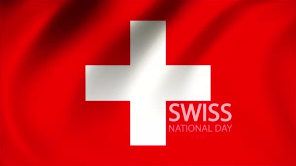 Festa Nazionale Della Confederazione Svizzera Bandiera Video Illustrazione Arte — Video Stock