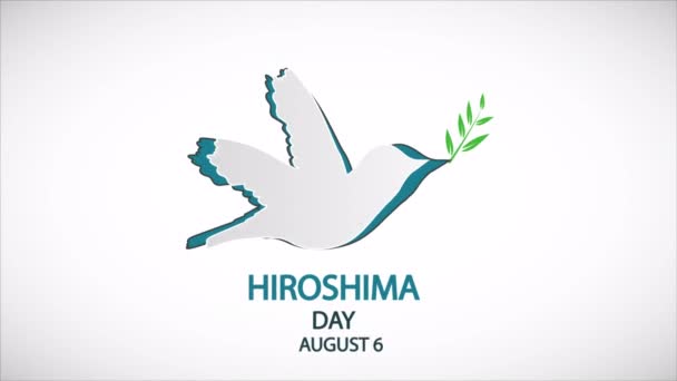 Día Hiroshima Paloma Paz Ilustración Vídeo Arte — Vídeos de Stock