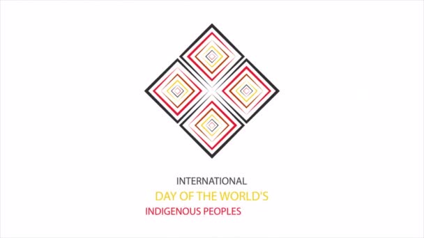 Yerli Halk Dünyalar Uluslararası Gün Ulusal Süsü Sanat Videosu Illüstrasyonu — Stok video