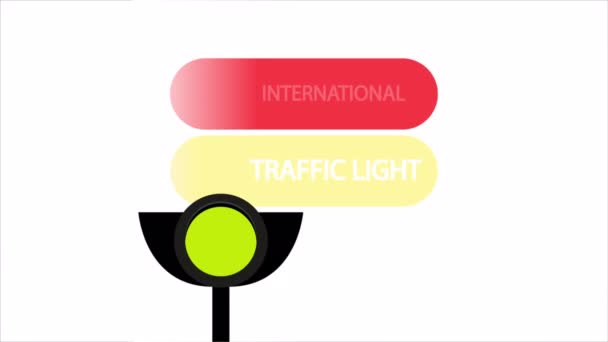 Traffic Light Day International Banner Typography Art Video Illustration — Stock Video