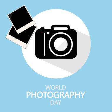 Fotoğraf günü dünya kamerası, vektör sanat illüstrasyonu.