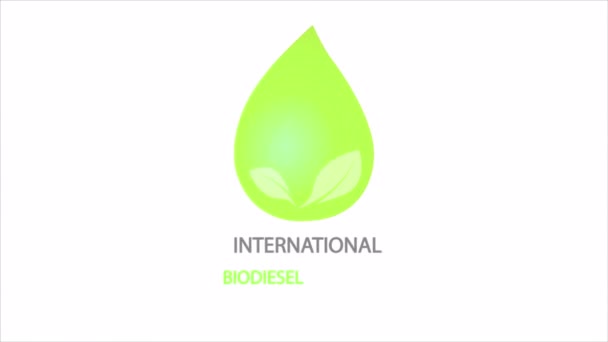 Giornata Internazionale Del Biodiesel Goccia Carburante Illustrazione Video Arte — Video Stock