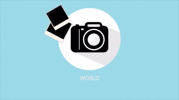 Дневная Фотокамера Мира Художественная Видеоиллюстрация — стоковое видео
