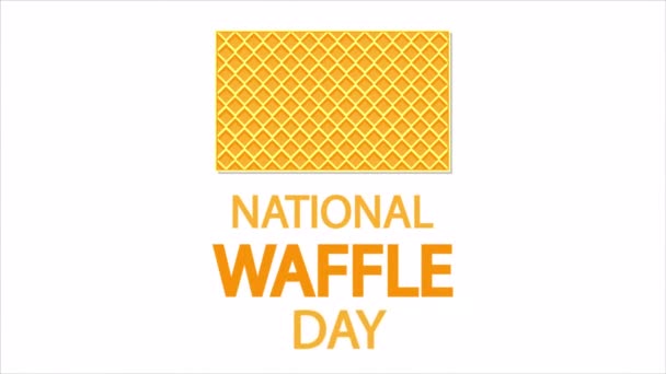 Waffle Narodowy Baner Dzień Typografia Sztuka Wideo Ilustracja — Wideo stockowe