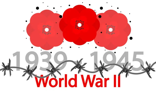 Beginn Des Zweiten Weltkriegs Blumen Vektor Art Illustration — Stockvektor
