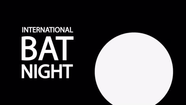 Ayın Arka Planında Yarasa Gecesi Uluslararası Yarasaları Sanat Videosu Illüstrasyonları — Stok video