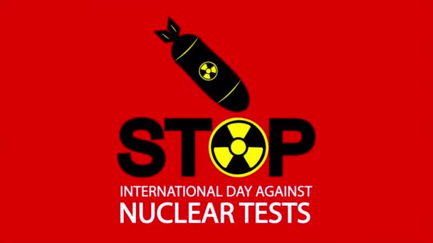 Kärnvapenprov Mot Internationella Dagen Stopp Raket Konst Video Illustration — Stockvideo