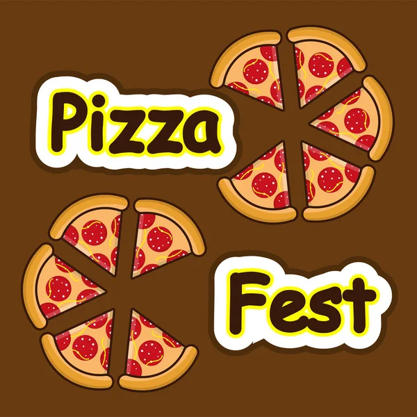 Pizza Fest Banner Flyer Vektor Konst Illustration — Stock vektor