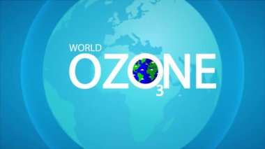Ozon tabakasının korunması için Dünya Ozon Günü, sanat videosu illüstrasyonu.