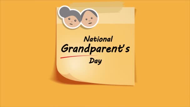 Национальный День Бабушки Дедушки Художественная Видеоиллюстрация — стоковое видео