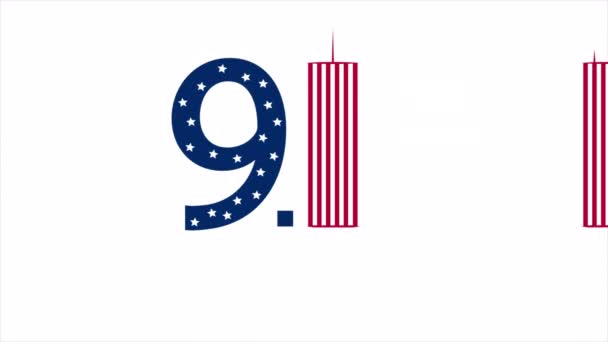 爱国者日我们永远不会忘记911塔 艺术视频演示 — 图库视频影像