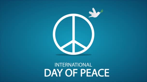 Dia Paz Emblema Internacional Pássaro Ilustração Vídeo Arte — Vídeo de Stock
