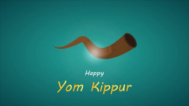 Yom Kippur Met Shofar Hoorn Kunst Video Illustratie — Stockvideo
