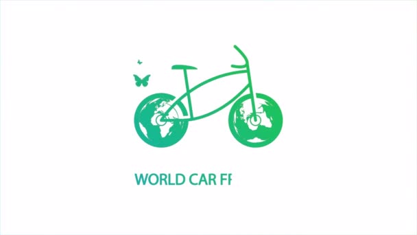 Carro Mundo Livre Dia Com Borboletas Arte Vídeo Ilustração — Vídeo de Stock