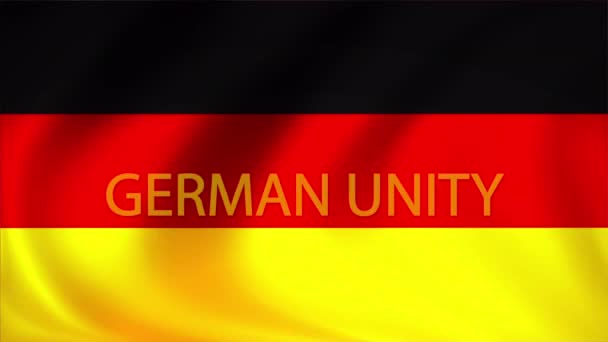 Флаг Дня Единства Германии Художественная Видеоиллюстрация — стоковое видео