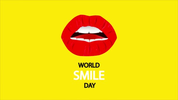 Glimlach Dag Wereld Mond Kunst Video Illustratie — Stockvideo