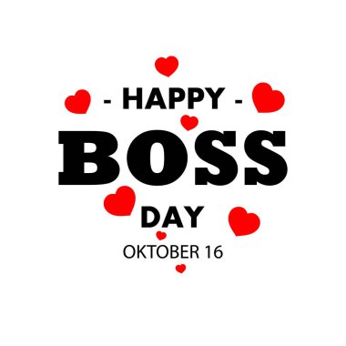 Boss Day mutlu tipografi, vektör sanatı çizimi.
