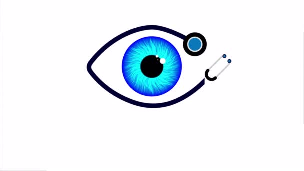 Sight Day Wsd Eye Phonendoscope Art Video Illustration — Stok Video