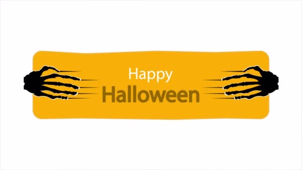 Manos Monstruo Halloween Sosteniendo Signo Ilustración Video Arte — Vídeos de Stock
