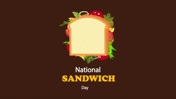 Sandwich National Day Banner Художня Відеоілюстрація — стокове відео