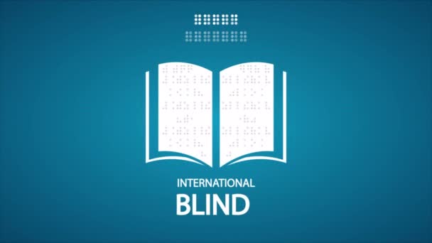 Blind Day International Braille Book Art Video Illustration — Stock Video