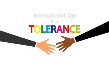 Uluslararası Hoşgörü Günü tokalaşması, vektör sanat çizimi.