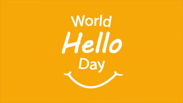 Мировая Типография Hello Day Художественная Видеоиллюстрация — стоковое видео